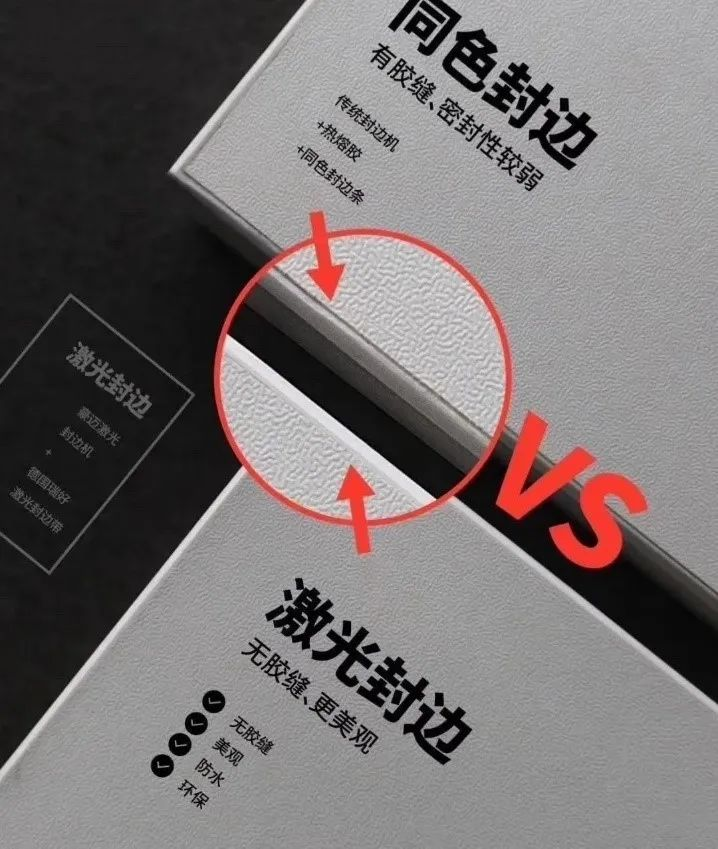传统封边与激光封边对照图 传统封边与激光封边对照图